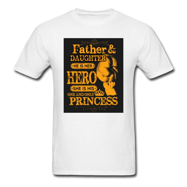 Father & Daughter Hero & Princess Men's T-Shirt - white