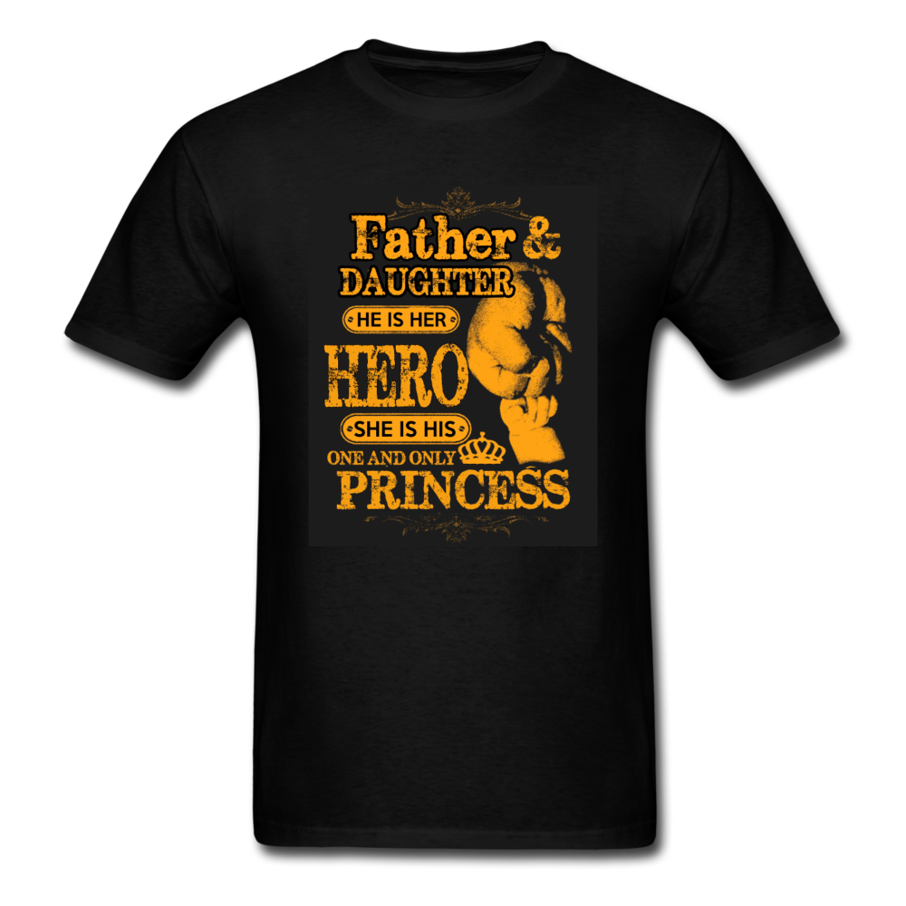 Father & Daughter Hero & Princess Men's T-Shirt - black