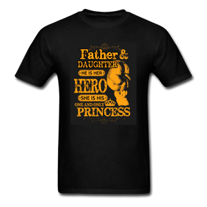 Father & Daughter Hero & Princess Men's T-Shirt - black