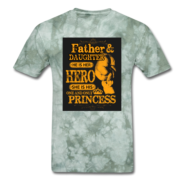 Father & Daughter Hero & Princess Men's T-Shirt - military green tie dye