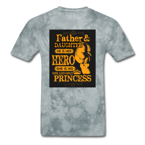 Father & Daughter Hero & Princess Men's T-Shirt - grey tie dye