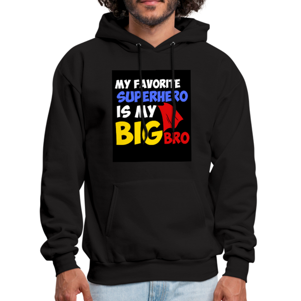 My Favorite Superhero Is My Big Bro Men's Hoodie - black