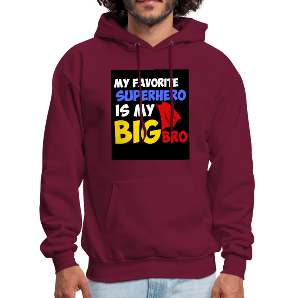 My Favorite Superhero Is My Big Bro Men's Hoodie - burgundy
