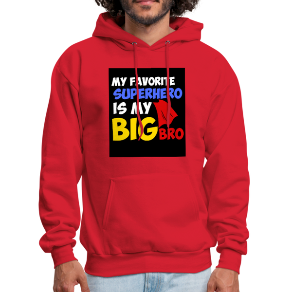 My Favorite Superhero Is My Big Bro Men's Hoodie - red