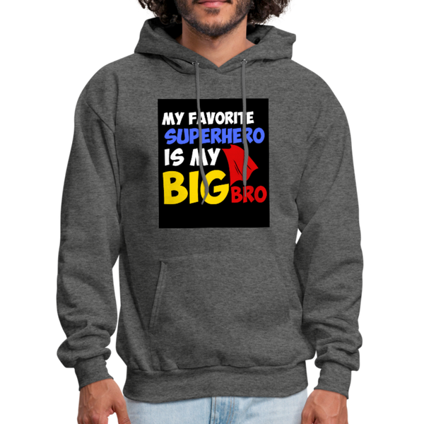 My Favorite Superhero Is My Big Bro Men's Hoodie - charcoal gray
