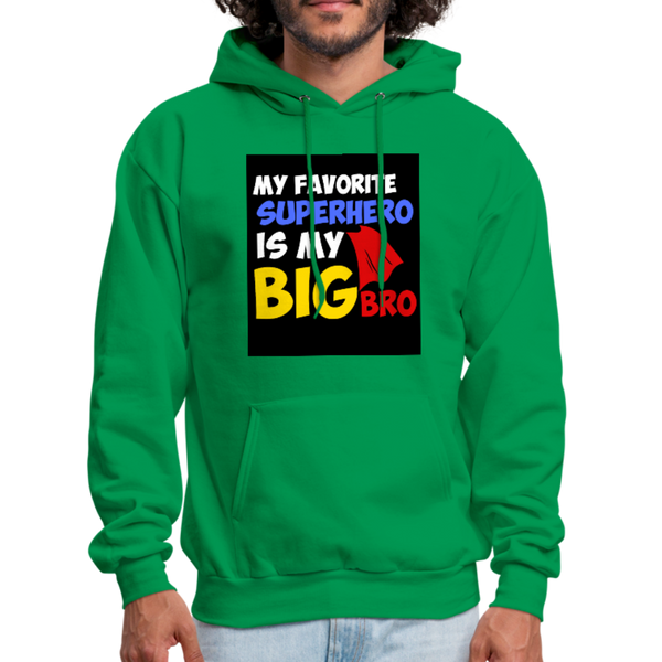 My Favorite Superhero Is My Big Bro Men's Hoodie - kelly green