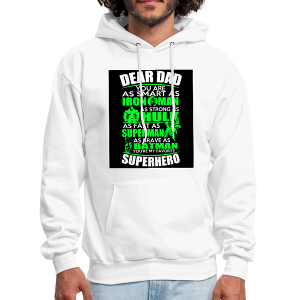 Dear Dad Superhero Men's Hoodie - white