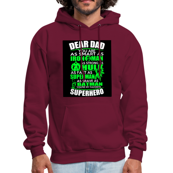 Dear Dad Superhero Men's Hoodie - burgundy