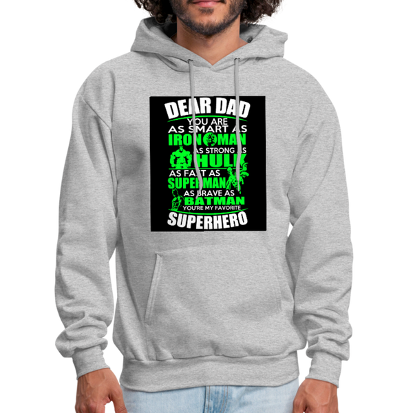 Dear Dad Superhero Men's Hoodie - heather gray