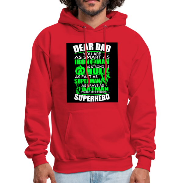 Dear Dad Superhero Men's Hoodie - red