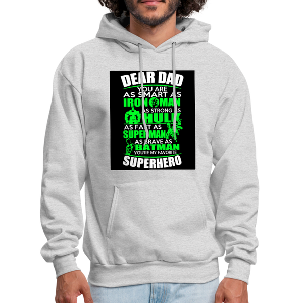 Dear Dad Superhero Men's Hoodie - ash 