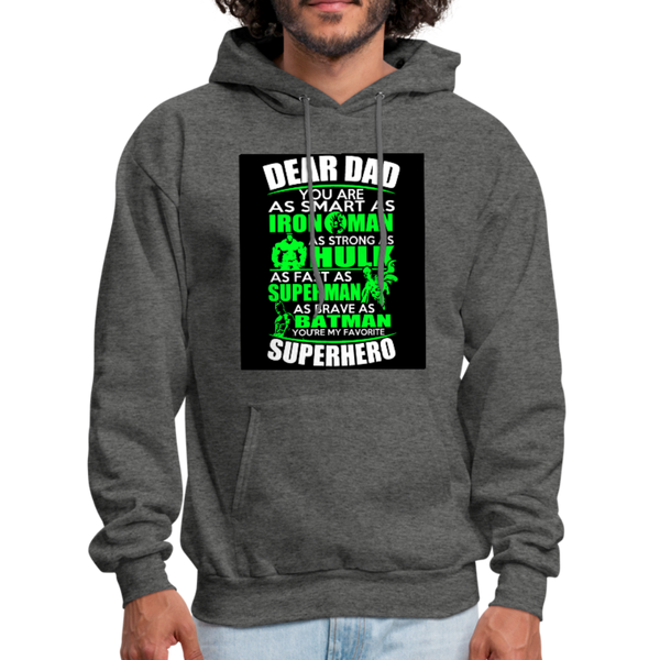 Dear Dad Superhero Men's Hoodie - charcoal gray