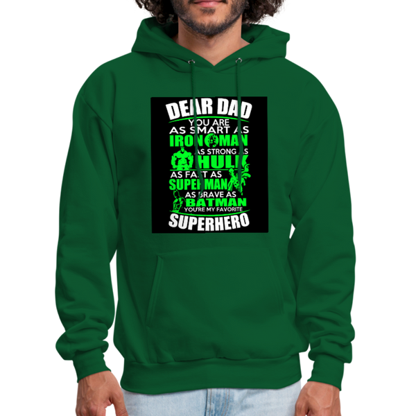 Dear Dad Superhero Men's Hoodie - forest green