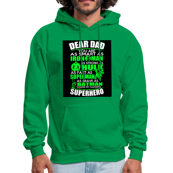 Dear Dad Superhero Men's Hoodie - kelly green