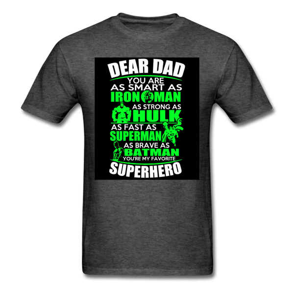 Dear Dad Superhero Men's T-Shirt - heather black