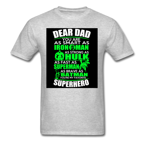 Dear Dad Superhero Men's T-Shirt - heather gray