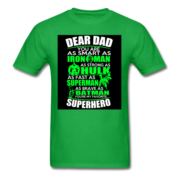 Dear Dad Superhero Men's T-Shirt - bright green