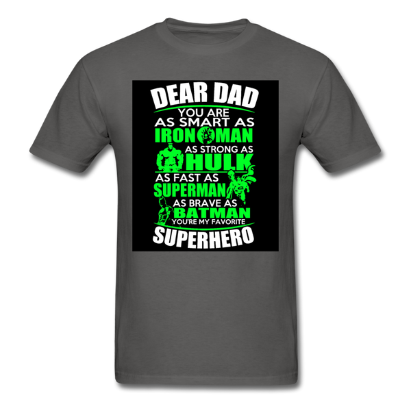 Dear Dad Superhero Men's T-Shirt - charcoal