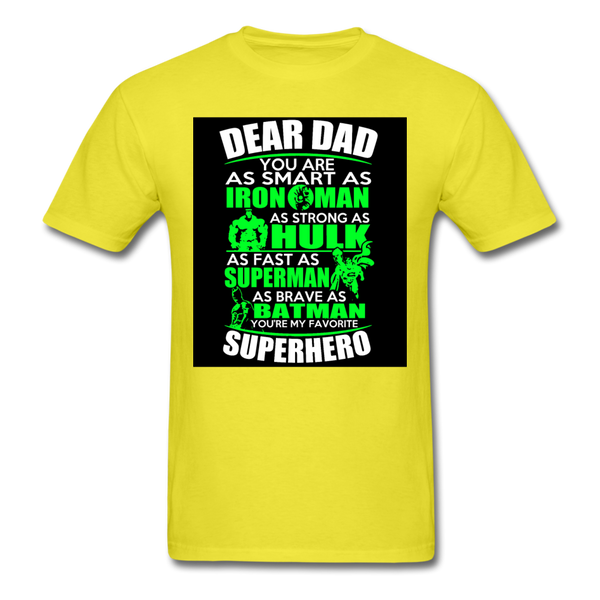 Dear Dad Superhero Men's T-Shirt - yellow