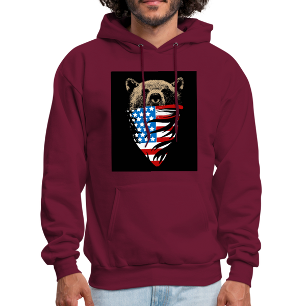 American Bear Men's Hoodie - burgundy