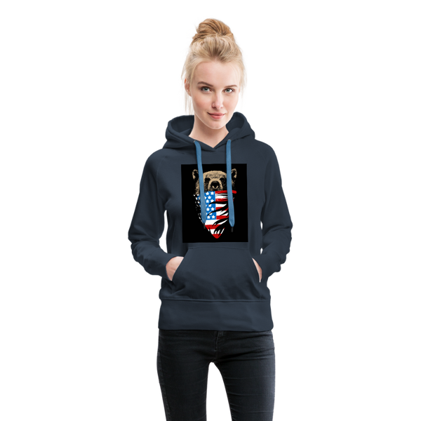 American Bear Women’s Premium Hoodie - navy