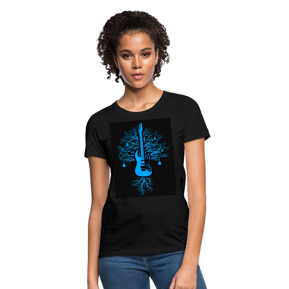 Guitar Tree Of Life Women's T-Shirt - black