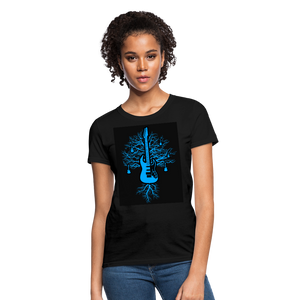 Guitar Tree Of Life Women's T-Shirt - black