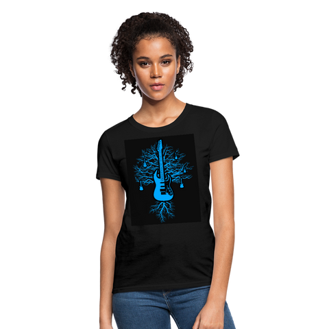 Guitar Tree Of Life Women's T-Shirt - black