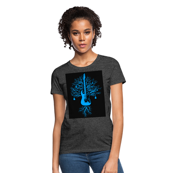 Guitar Tree Of Life Women's T-Shirt - heather black