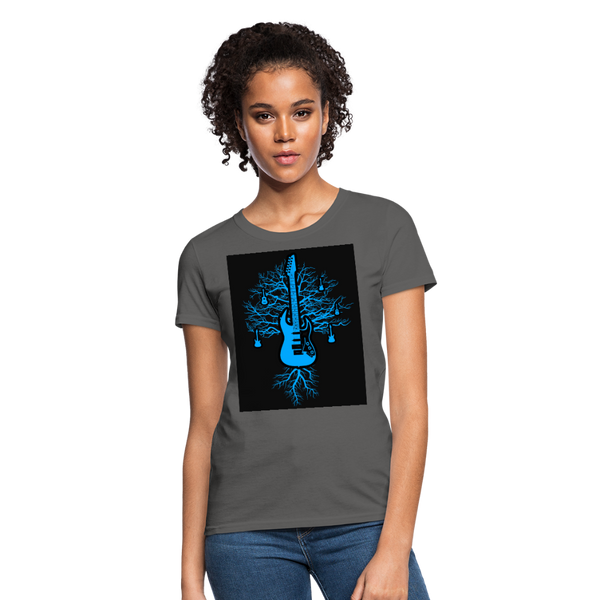 Guitar Tree Of Life Women's T-Shirt - charcoal