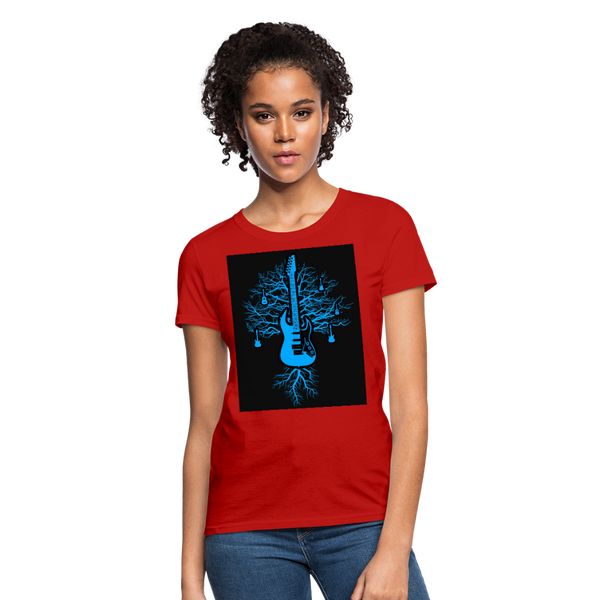 Guitar Tree Of Life Women's T-Shirt - red