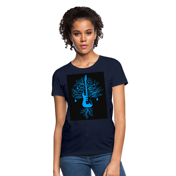 Guitar Tree Of Life Women's T-Shirt - navy