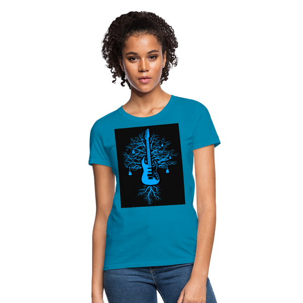 Guitar Tree Of Life Women's T-Shirt - turquoise