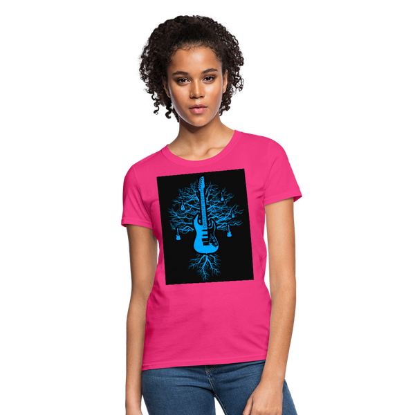 Guitar Tree Of Life Women's T-Shirt - fuchsia