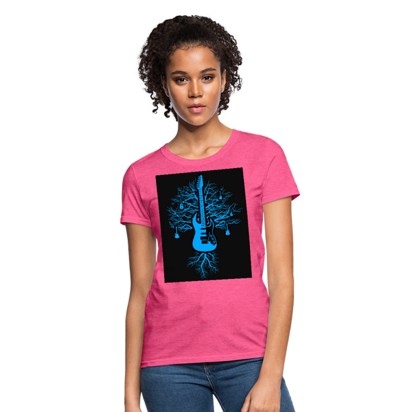 Guitar Tree Of Life Women's T-Shirt - heather pink