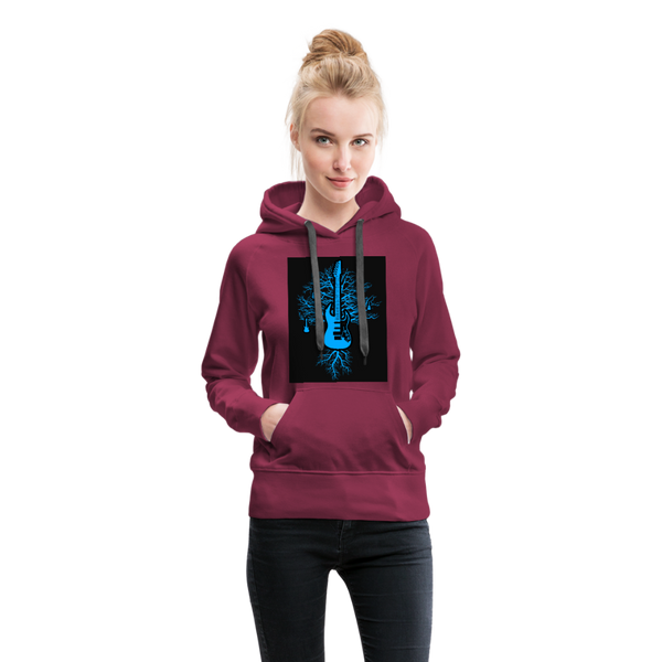 Guitar Tree of Life Women’s Premium Hoodie - burgundy