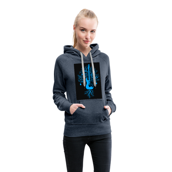 Guitar Tree of Life Women’s Premium Hoodie - heather denim