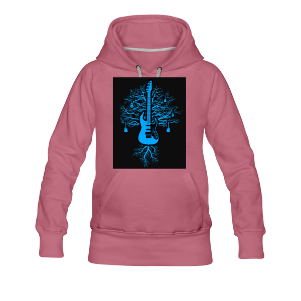 Guitar Tree of Life Women’s Premium Hoodie - mauve