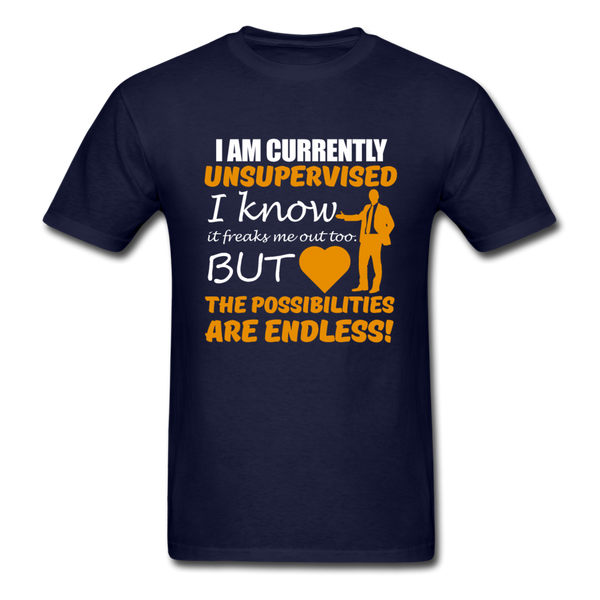 I Am Currently Unsupervised Men's T-Shirt - navy