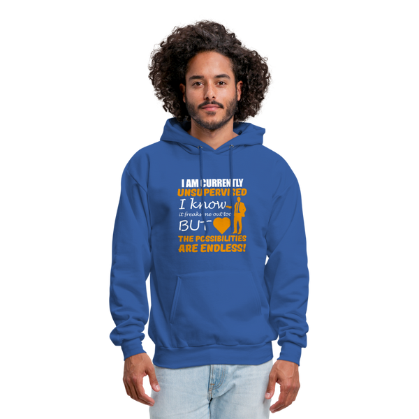 I Am Currently Unsupervised Men's Hoodie - royal blue