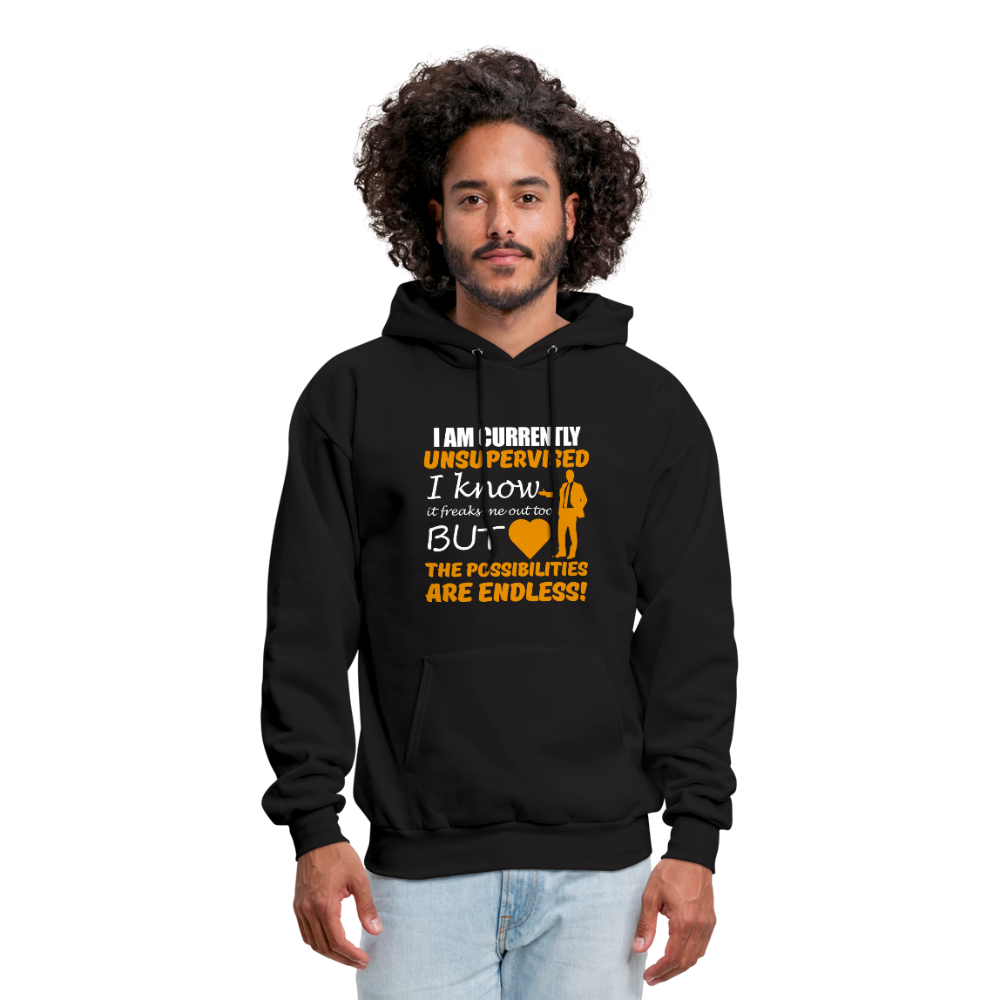 I Am Currently Unsupervised Men's Hoodie - black