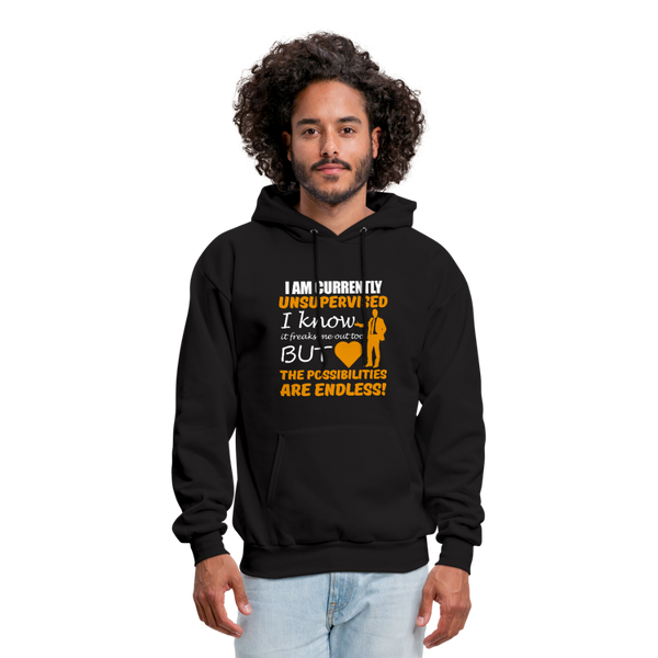 I Am Currently Unsupervised Men's Hoodie - black