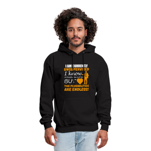 I Am Currently Unsupervised Men's Hoodie - black