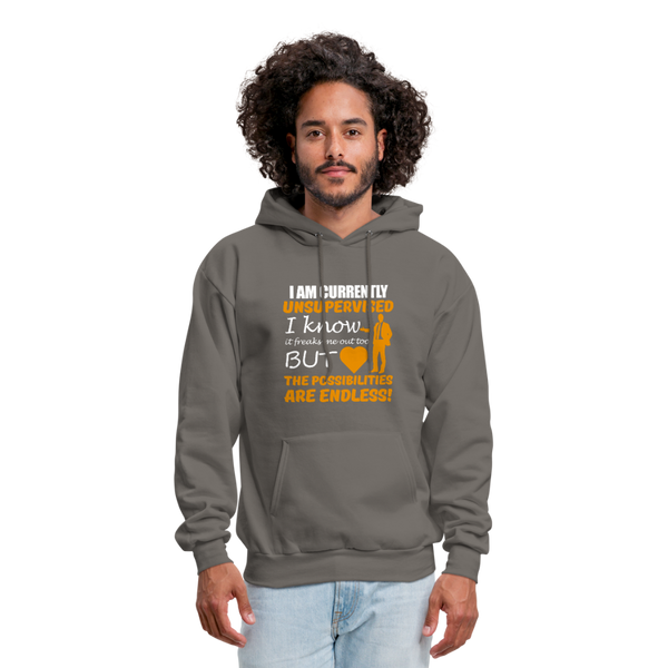 I Am Currently Unsupervised Men's Hoodie - asphalt gray