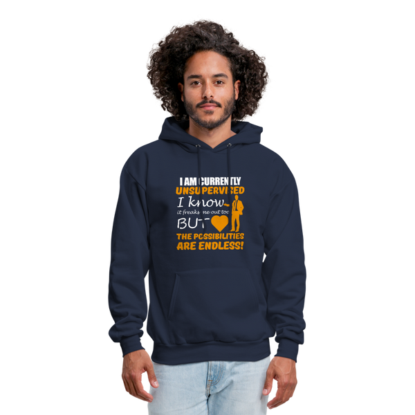 I Am Currently Unsupervised Men's Hoodie - navy