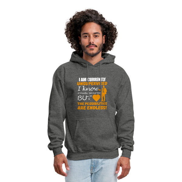 I Am Currently Unsupervised Men's Hoodie - charcoal gray