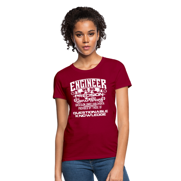 Engineer We Do Precision Guess Work Women's T-Shirt - dark red