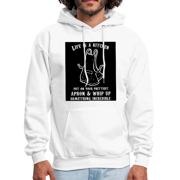 Life Is A Kitchen Men's Hoodie - white