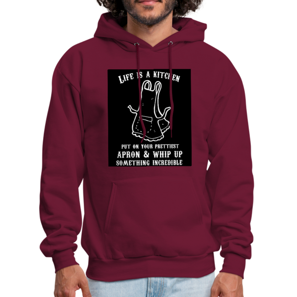 Life Is A Kitchen Men's Hoodie - burgundy