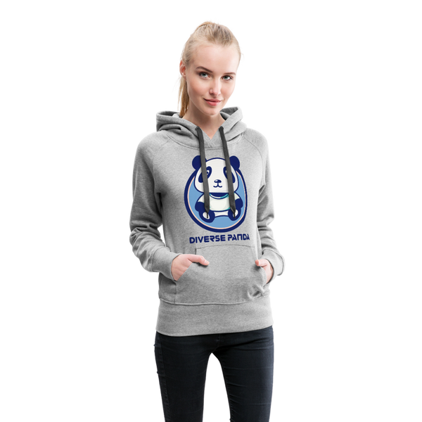 Diverse Panda Blue Lighter Themed Women’s Premium Hoodie - heather gray